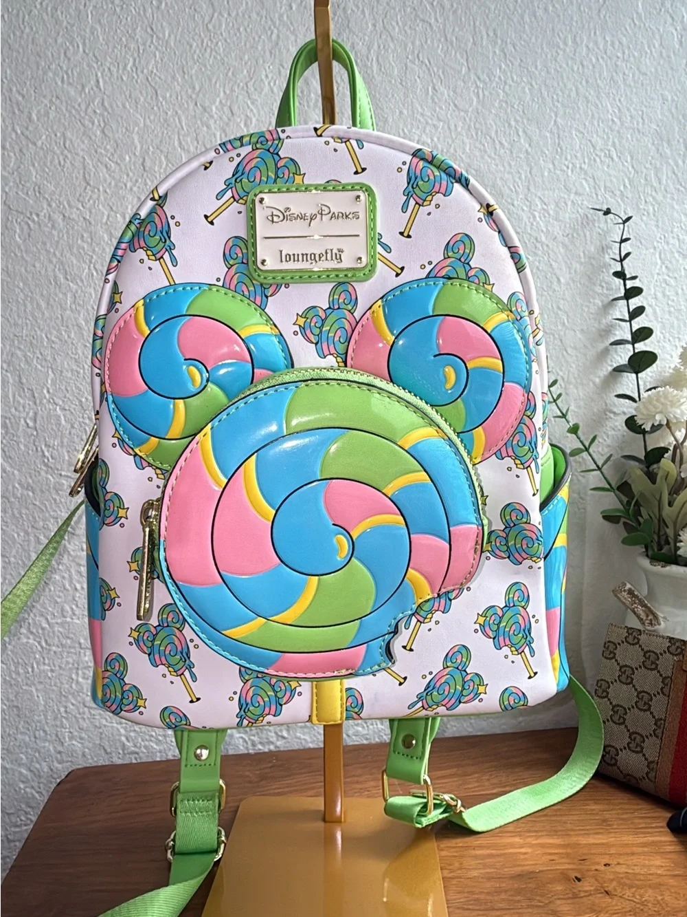 Disney parks Loungefly backpack Disney eats lollipop 3 D